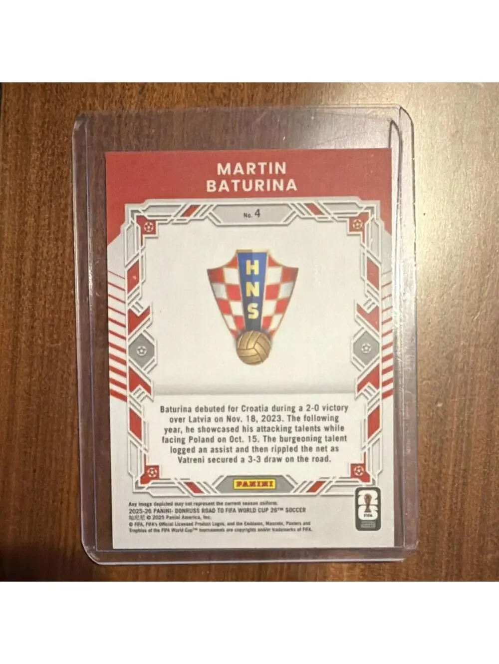Donruss Elite Series Martin Baturina Croatia Card #4